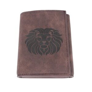 Joshua 1:9 Leather Trifold Wallet, Chestnut color.